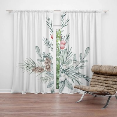 Sablio Závěs Zimní kytice: 2ks 140x250cm – Hledejceny.cz