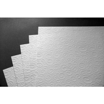 Ozdobný embosovaný papír III - bílý A4