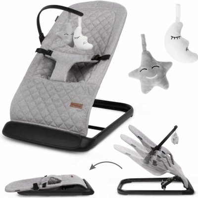 Kidwell Houpací křeslo LARO celé šedé/dřevěné – Sleviste.cz