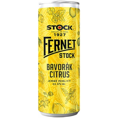 Fernet Bavorák Citrus 6% 0,25 l (plech) – Zboží Mobilmania