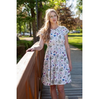 Jsem máma bavlněné kojicí šaty chrpy – Sleviste.cz