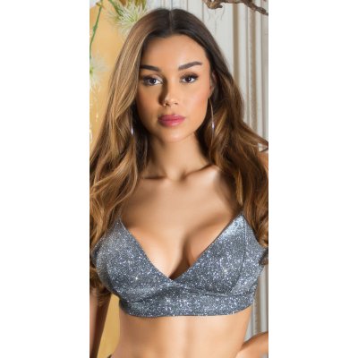 Sexy Koucla Musthave Glitter Crop Top Bralette anthracite