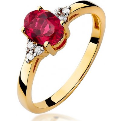iZlato Forever zlatý prsten s rubínem a diamanty Morgana BSBR037R