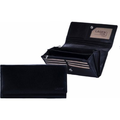 Lagen Dámská kožená peněženka V 13 černá – Zboží Mobilmania