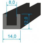 00535018 Pryžový profil tvaru "U", 12x14/8mm, 60°Sh, EPDM, -40°C/+100°C, černý | Zboží Auto