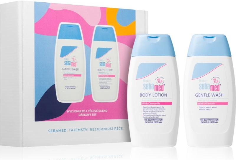 Sebamed Baby hydratační tělové mléko 200 ml + velmi jemná mycí emulze na tělo a vlasy 200 ml