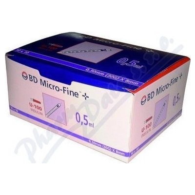B-D Inzul. stříkačka 0,5 ml U100 0,30 x 8 mm 10 x 10 ks – Hledejceny.cz