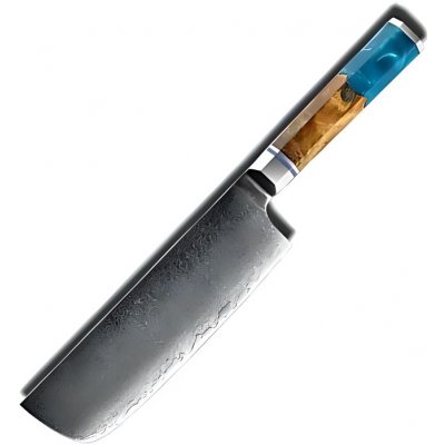 Nakiri nůž z damaškové oceli SaKuRo Blue 17,8 cm – Sleviste.cz