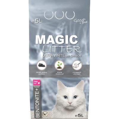 Magic Cat Magic Litter Bentonite Ultra White with Carbon Kočkolit 5 l – Hledejceny.cz