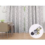 Biante Bavlněný závěs Sandra SA-345 Šedé růžičky na bílém 130x220 cm – Hledejceny.cz