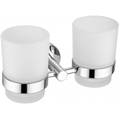 CERANO Nástěnný držák na dvojici sklenic Lineo - chrom mléčné sklo CER-CER-479800 – Zboží Dáma