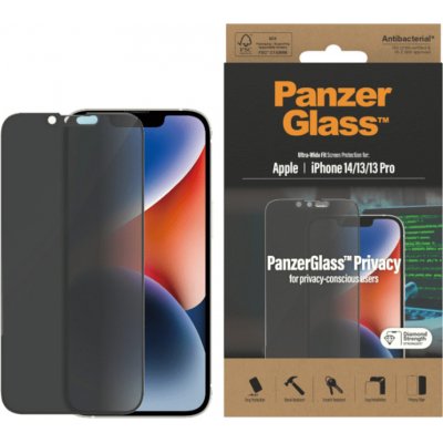 PanzerGlass Ultra-Wide Fit iPhone 14 / 13 Pro / 13 6,1" Privacy Screen Protection Antibacterial P2771 – Zboží Mobilmania