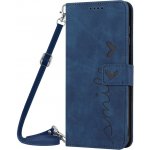 Vsechnonamobil 78131 ART SMILE Peněženkový obal s řemínkem pro Motorola Edge 50 Fusion modrý – Zboží Živě