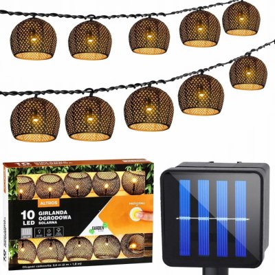 Garden Line Solární LED světelný řetěz Vamas 3,8 m černý/teplá bílá – Hledejceny.cz