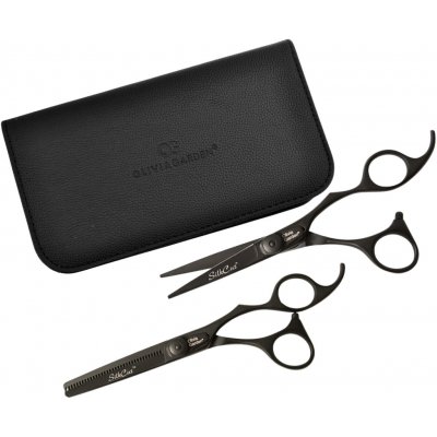 Olivia Garden SilkCut Pro Matt Black 575/635Matt Sada kadeřnických nůžek 5,75" a efilačních nůžek 6,35" – Hledejceny.cz