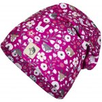 Dívčí flísová čepice Wolf & Wolfie C fialovorůžová lesní zvířatka Fialovorůžová – Zboží Dáma