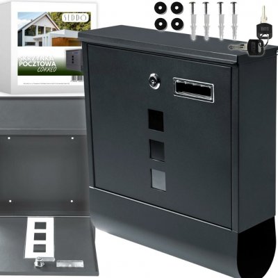 Antracitová poštovní schránka s prostorem pro noviny Correo – Sleviste.cz