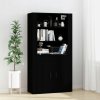 Příborník do zásuvky zahrada-XL Skříň highboard černá kompozitní dřevo