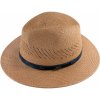 Klobouk Fiebig since 1903 Letní cognac slaměný klobouk Fedora ručně pletený s koženou stuhou Ekvádorská panama