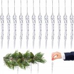 Rampouchy na vánoční stromeček RUHHY 12 ks Imitace ledu Ozdoby Vánoční Baňky na aranžování – Zboží Mobilmania