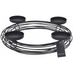 Svícen na 4 svíčky kul. pr. 35, 5 x 32 x 7 cm kov.drátěný ČERNÝ – Hledejceny.cz