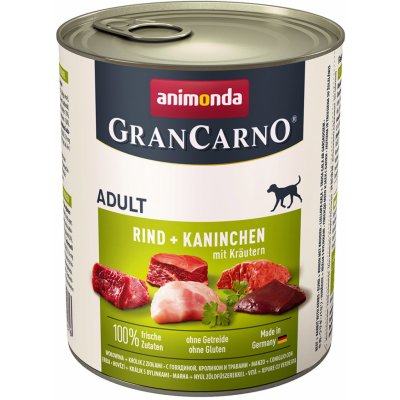 Animonda GranCarno Adult hovězí a králík s bylinkami 6 x 0,8 kg – Zboží Mobilmania