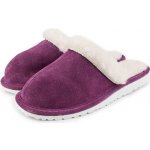 Vlnka dámské kožené pantofle s ovčí vlnou Marie červená – Zboží Dáma