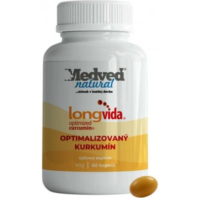 Medveď natural LongVida Optimalizovaný kurkumin 60 gelových kapslí – Hledejceny.cz