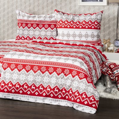 4Home Vánoční bavlna povlečení Red Nordic 200x220 2x70x90 – Zbozi.Blesk.cz