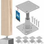 4X PATKA STOJNY SLOUPOVÁ NASTAVITELNÁ SVISLE 110x110MM – Hledejceny.cz