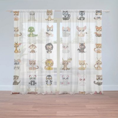 Sablio Záclony Zvířátka 4: 2ks 150x250cm – Hledejceny.cz