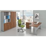 NABYTEK-DESIGNOVY.CZ - ZEP 1.18 19 Sestava kancelářského nábytku Komfort 1.18 ořech/šedá – Zboží Dáma