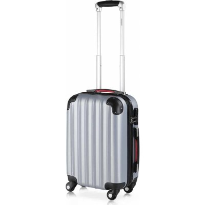 DBA Cestovní kufr z tvrdého ABS plastu, štříbrný M – Zboží Mobilmania