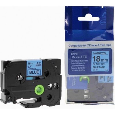 Alternativní páska Brother TZ-541 / TZe-541, 18mm x 8m, černý tisk / modrý podklad – Hledejceny.cz