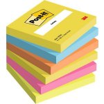 3M POSTIT Samolepicí blok poznámkových lístků, 76 × 76 mm, 6 × 100 listů, 3M POST-IT „Energetic“, různé barvy 7100396632 / 7100296019 – Hledejceny.cz