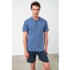 Pánské pyžamo Vamp 18631 pánské pyžamo krátké modré