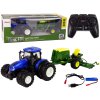 Auta, bagry, technika Lean Toys Modrý traktor s lisem