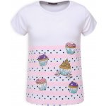 Dívčí tričko GLO STORY CUPCAKES růžová proužky – Zboží Mobilmania