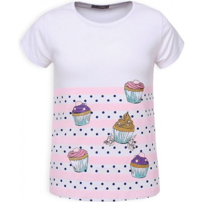 Dívčí tričko GLO STORY CUPCAKES růžová proužky – Zboží Mobilmania