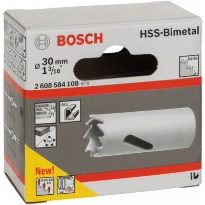 Pilová vrtací korunka - děrovka na kov, dřevo, plasty Bosch HSS - BiM pr. 30 mm, 1 3/16" (2608584108) – Zboží Mobilmania