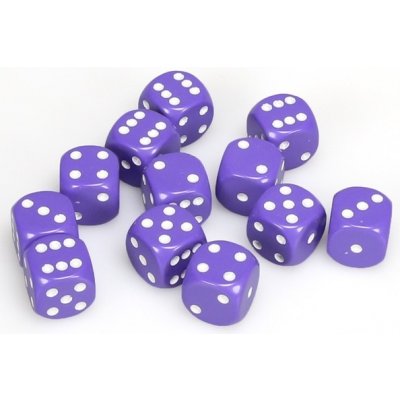 Chessex Hrací kostka šestistěnná matná 16mm fialová / bílá – Zboží Živě