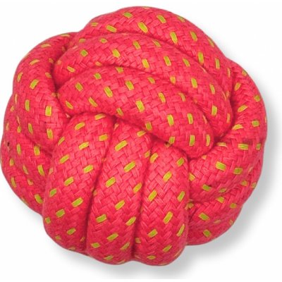 PafDog bavlněný uzlový míč růžovo žlutý 8 cm – Zboží Mobilmania