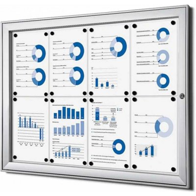 A-Z Reklama CZ Vitrína interier-exterier SCS8xA4 pro prospekty 8xA4 - Stříbrná – Zboží Živě