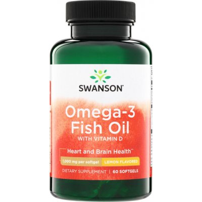 Swanson Omega 3 Fish Oil + Vitamin D3 1000 IU 60 tablet – Hledejceny.cz