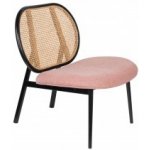 Zuiver lounge Spike růžové s ratanovým opěradlem – Sleviste.cz