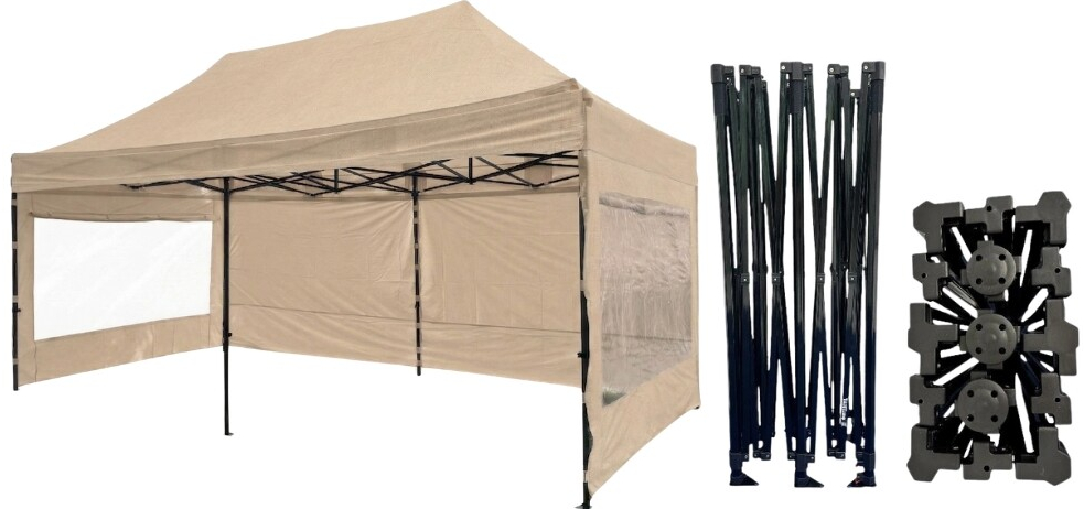 TENTino STEEL HEXAGON 3x6 m /6 noh 3A - BÉŽOVÁ