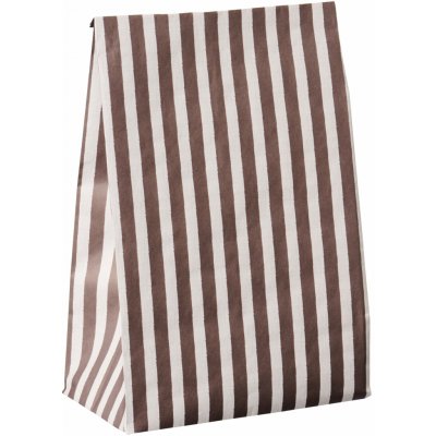 Ib Laursen Papírový sáček Brown Stripes 28,5 cm – set 5 ks, hnědá barva, papír – Zboží Dáma