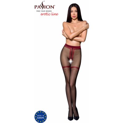 Passion TIOPEN 019 Tights 20 Den Black/Red – Zboží Dáma