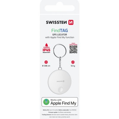 SWISSTEN Chytrý lokátor Find Tag s funkcí Apple Find My Barva: Bílá – Zboží Živě