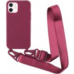 AppleKing matný kryt s nastavitelným popruhem pro iPhone 11 - vínový – Zboží Mobilmania